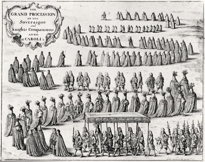 主权和骑士同伴的盛大游行，1672年 作者 霍兰